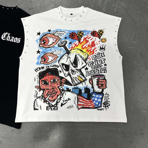 White Born In Chaos Muscle Tee (Pre-Order)