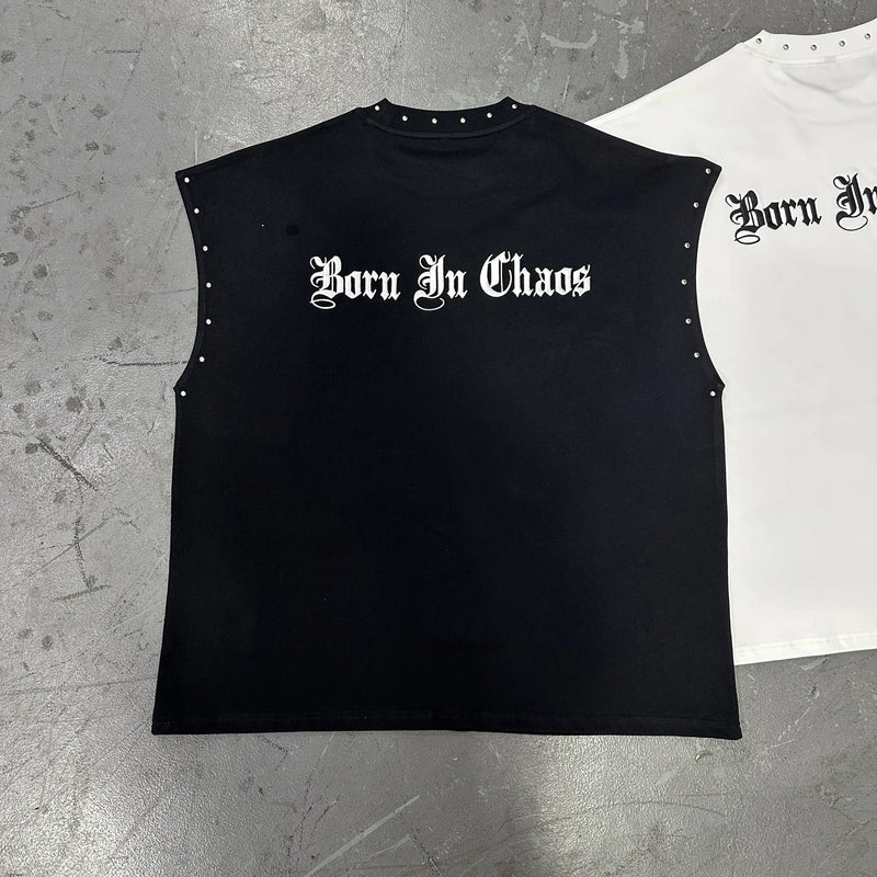 Black Born In Chaos Muscle Tee